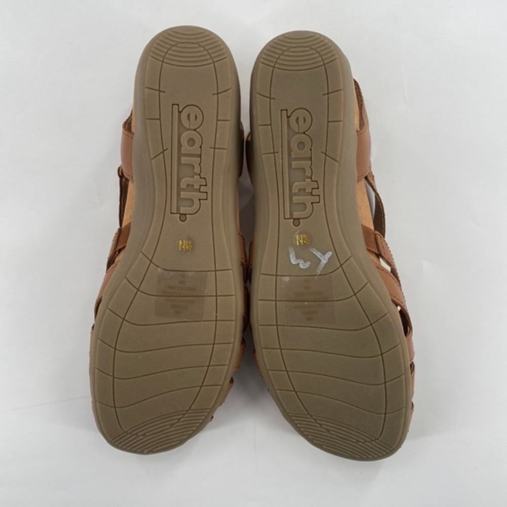 Earth Origins Berri Sandal Womens 10N Leather Brown Woven Slingback Comfort Shoe - Picture 5 of 7